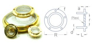 04812 20 x Portholes flanged 8mm